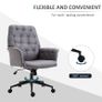 Linen Office Chair, Mid Back Computer Desk Chair with Adjustable Height, Grey Image 6