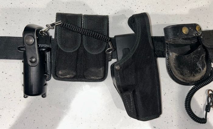 Genuine PSNI (Police Service of Northern Ireland) duty belt setup complete with multiple original Bianchi International components