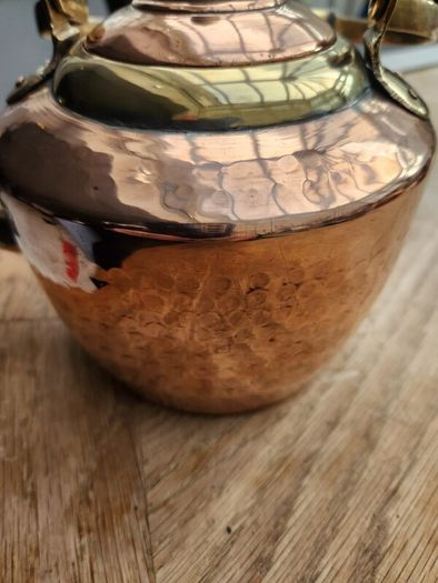 Victorian brass and copper kettle