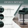 Bar Stools Set of 2 Velvet Adjustable Height 360 Rotatable Image 4