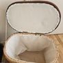 Large Vintage Cushioned Wicker Laundry Basket Image 3