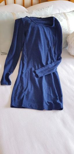 H&M Navy Long Sleeve Mini Dress - Size 8