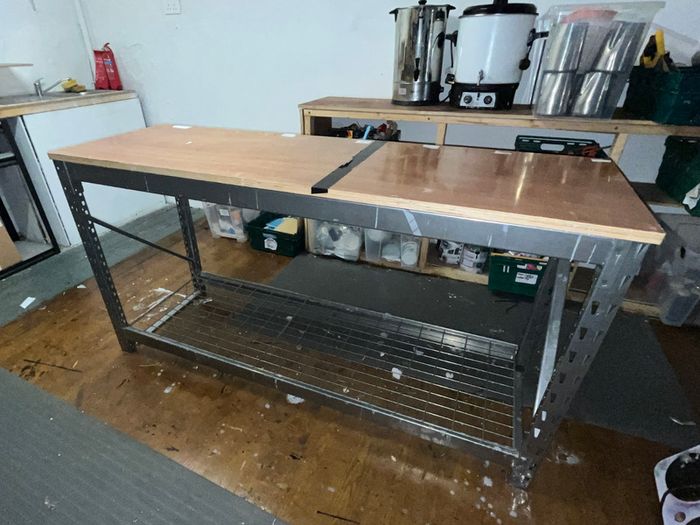 Workshop Fit-Out - Blue Racking & 3 Worktables