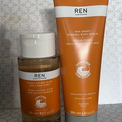 REN Clean Skincare AHA Smart Renewal Body Serum and ready steady glow daily aha glow toner brand new full size