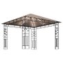 Gazebo with Mosquito Net and String Lights 3x3x2.73 m Taupe 180 g/m Sq Image 3