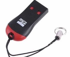 USB 2.0 microSD Card Reader Compact Memory Card Adapter