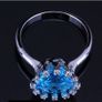 Platinum Plated Ring with Sky Blue Topaz Crystal Image 2