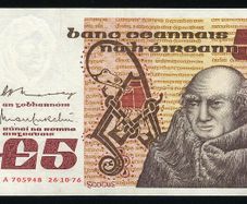 IRELAND - 5 Pounds Punt Banknote 26.10.1976 P-71b Central Bank of Ireland AU-UNC