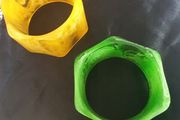 2 vibrantly colored plastic bangles