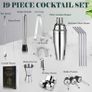 19 Pcs Cocktail Making Set, Stainless Steel Bartender Kit with 750ML Boston Cocktail Shaker for Party, Bar, Home (FREE POSTAGE) Image 5
