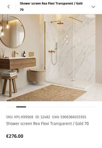 Brushed Gold Shower Screen