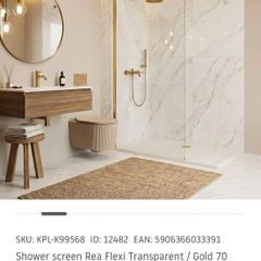 Brushed Gold Shower Screen