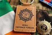 Irish Defence Forces Laser-Engraved Leatherette Keyring