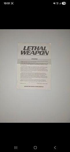 1987 Lethal Weapon Press Kit Photos & Synopsis