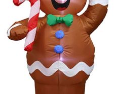 Christmas Inflatables, Blow up Xmas Decoration Inflatable Gingerbread Man, Gingerbread Man Christmas Decorations for Christmas Home Garden Outdoor Atmosphere Decor (FREE POSTAGE)