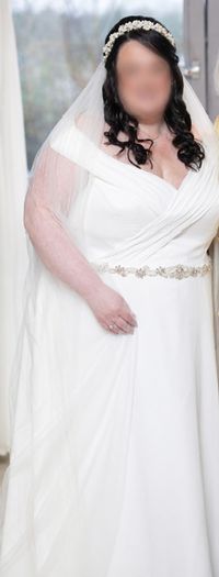 Victoria Jane by Ronald Joyce Imogene Wedding Dress Style 18316 Ivory Silver Altered UK Size 30