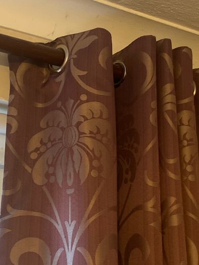 Purple & grey curtains 90x90 (+ cushions)