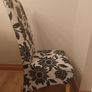 8 Black & White Fabric Dining Chairs Image 3