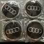 Full Set 69mm Audi Centre Caps - Black Image 2