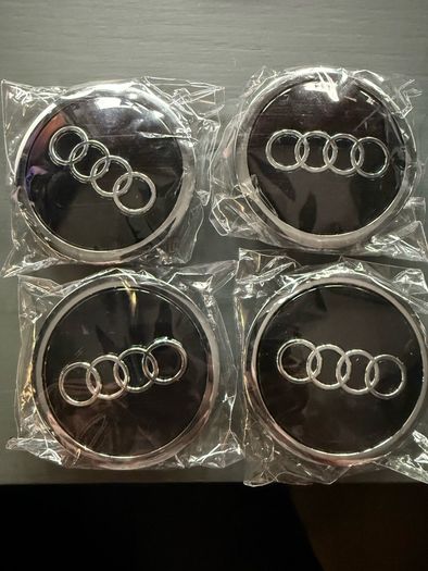 Full Set 69mm Audi Centre Caps - Black