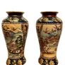 Vintage Satsuma Style Moriage Vases - Matching Pair Image 2