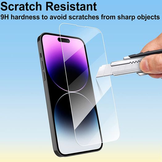 For iPhone 14 Pro Max Tempered Glass Screen Protector Saver Cover Case Friendly New - FHT30IPTG