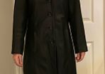 Black Leather Vard Coat Size 12-14