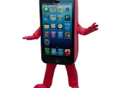 Red Apple Phone Mascot Costume