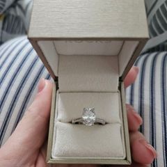 Oval CZ Solitaire Engagement Ring