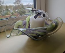 Stylish Newgrange glass bowl and candle