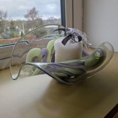Stylish Newgrange glass bowl and candle