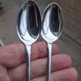 12 X John Round Fiddle Pattern Sterling Silver Teaspoons Plus Tongs (275 grams) Image 5