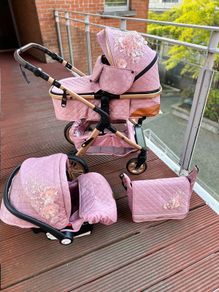 Brand new baby pink pram 3 in 1 Travel system