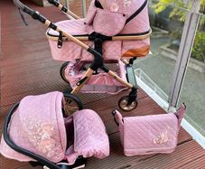 Brand new baby pink pram 3 in 1 Travel system