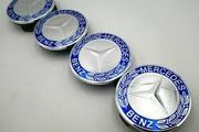 Set of 4 x Mercedes Centre Caps 75mm (Light Blue)