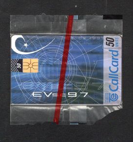 1997 Ireland 50 unit 1997 Eurovision Song Contest which was held at the Point Theatre in Dublin (Gemplus GEM1) Call Card Mint in Packaging