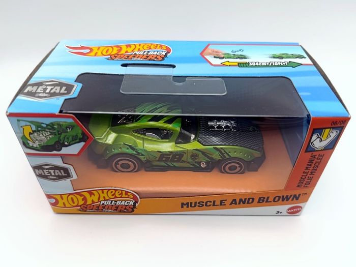 Hot Wheels 2024 Muscle and Blown Green Black 1:43 Pull-Back Speeders New