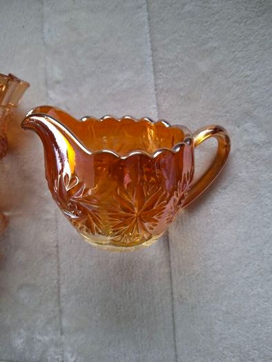 Carnival Glass 1950's Sugar Bowl and Milk Jug