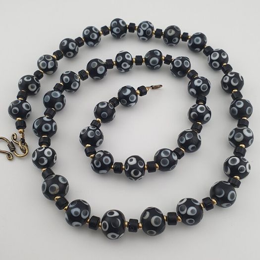 Vintage Venetian Style Thousand Eyes Glass Beads Necklace