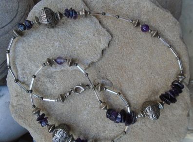 Amethyst necklace,gemstone necklace,Feb birthstone,Gift