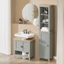 Tall Boy Stylish Bathroom Cabinet  Grey / Wood Colour Image 2