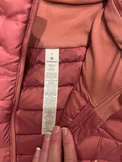 Lulu Lemon Grey Goose Down Jacket