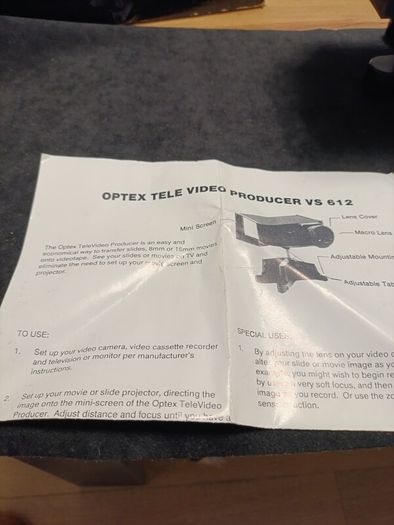 Optex Televideo Producer VS612 Movie Slide Transfer To Video In Box