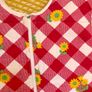 Vintage German 70s sleeping bag 94 cm long 1977 1978 1979 1980 sunflowers red white Image 4