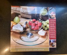 Sarah Peyton 12-inch Tempered Glass Lazy Susan - New in Box