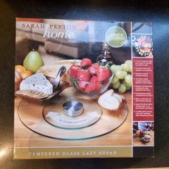 Sarah Peyton 12-inch Tempered Glass Lazy Susan - New in Box
