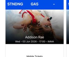 Addison Rae tickets x 4