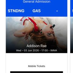 Addison Rae tickets x 4