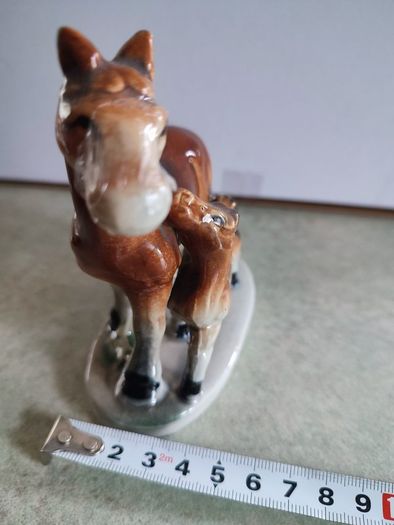 Antique pre 1900 bone china horse figurine with a bony