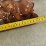 Hand Carved Wooden Elephants Fighting Elephants Vintage Wood Statue Sculpture Image 2